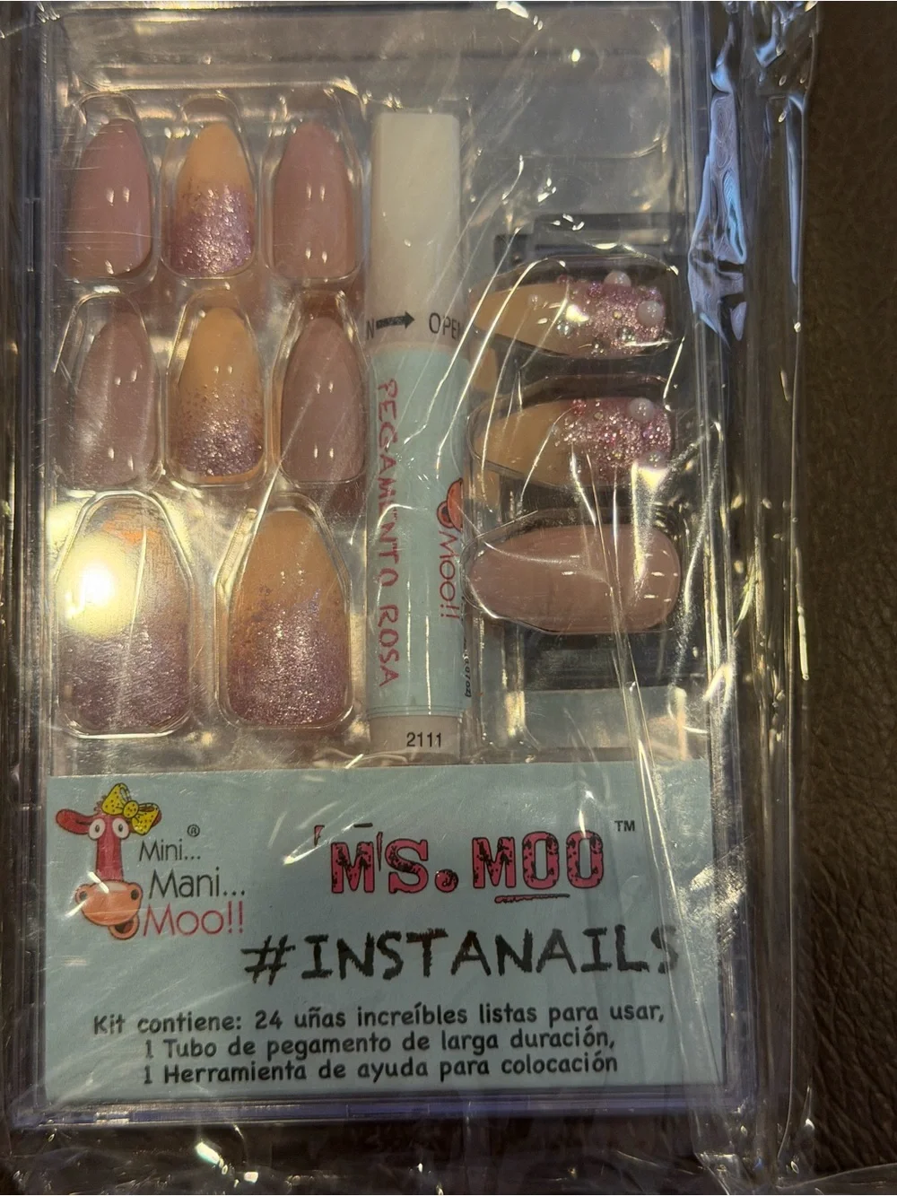 Pink Glitter False Nail Set - #INSTANAILS